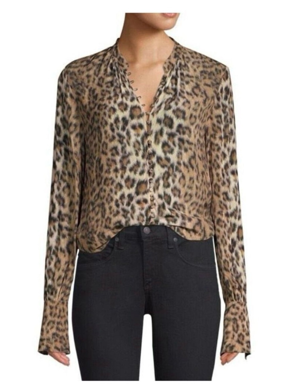 Joie Tariana Leopard Print Top in silky viscose